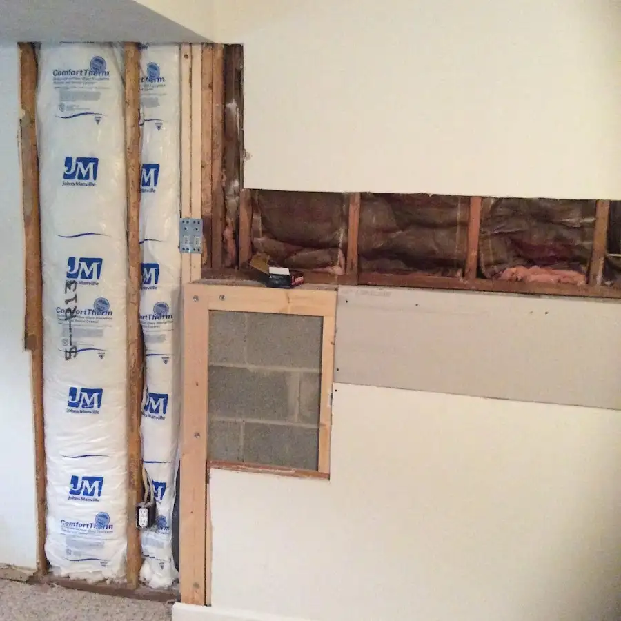 Wall insulation replacement during Contents Cleaning & Restoration in Clemson University